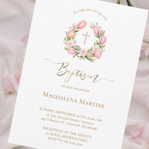 jato de tulipas aquáticas   Convite Baptism