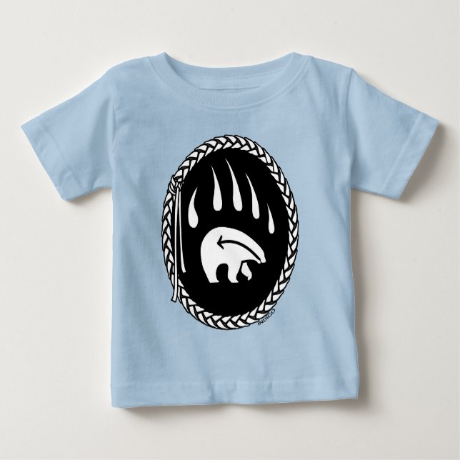 Jato de Urso Polar Camisa Bebê de Urso Tribal (Frente)