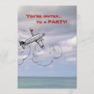 Jato do convite   do avião nas nuvens