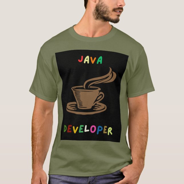 Java Developer Men T-Shirt Black (Frente)