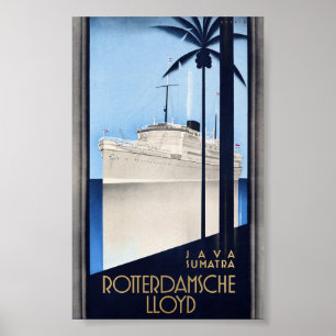 Java Sumatra Rotterdam damsche Lloyd Poster vintag