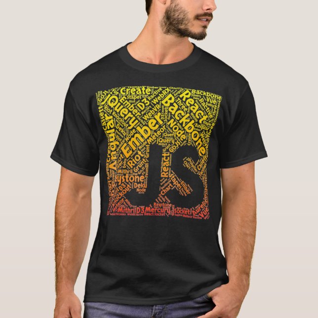 JavaScript Camisa JS Framework Laranja Amarelo Gra (Frente)