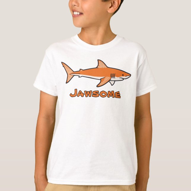 Jawsome orange Shark Kids T-Shirt (Frente)