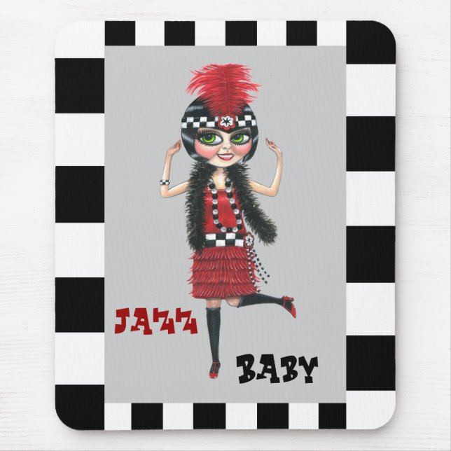 Jazz Baby Roaring dos anos 20 Flapper Mousepad (Frente)