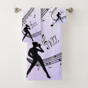 Jazz Dance Purple Music Bath Toalha