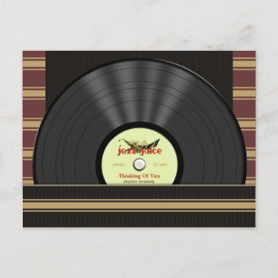 Jazz Vinyl Record - Cartões postais personalizado