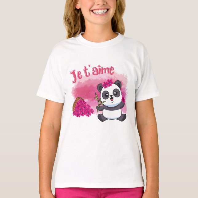 Je t’aime Little Panda T-Shirt (Frente)