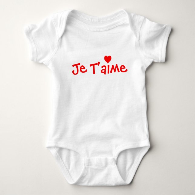 Je T'aime camisa de bebê (Frente)