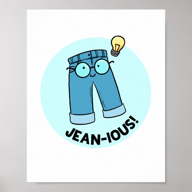 Jean-ius Denim Pants Pun Poster (Frente)