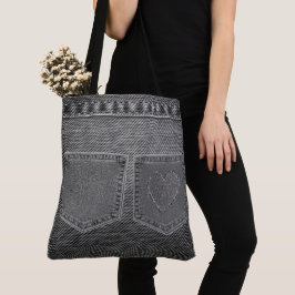 Jean Look 'Black & White' Bolsa de mão