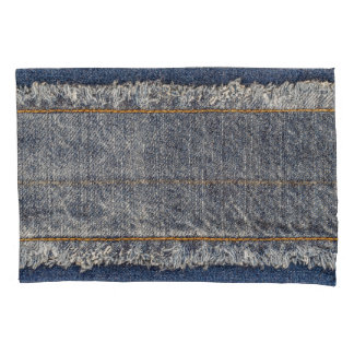 Jeans Azuis Denim: Patch Duplo Casual