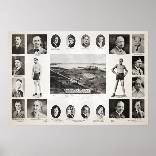 Jeff Willard de 1919 vs Jack Dempsey Fight Poster (Frente)