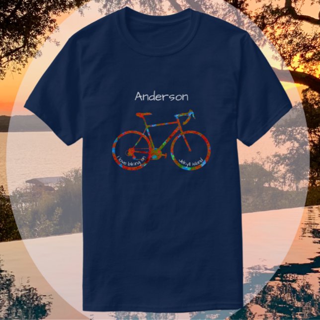 Jekyll Island Georgia I Love Biking T-Shirt (Criador carregado)