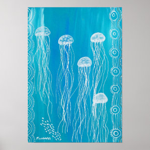 Jelly Fish Dreaming por Mundara Poster