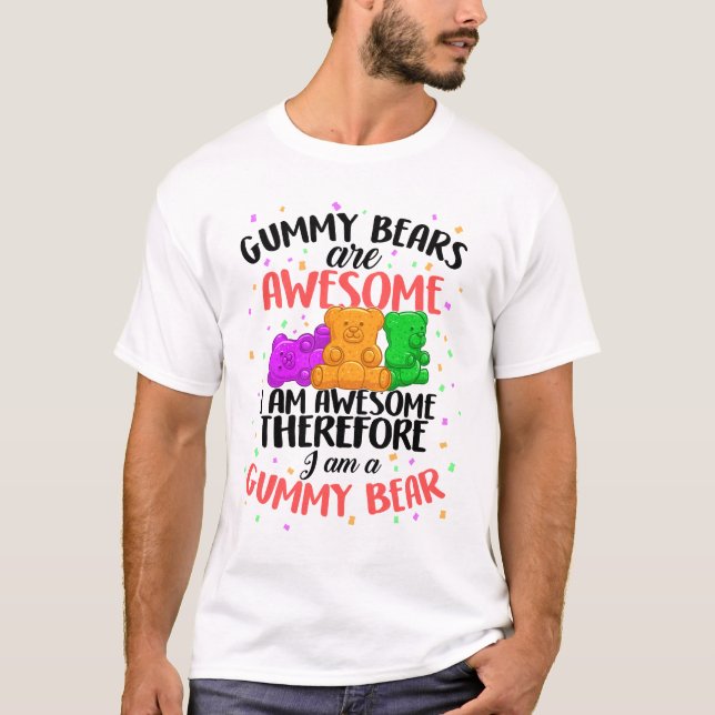 Jelly Gummies T-shirt Frutado de Doces de Açúcar S (Frente)