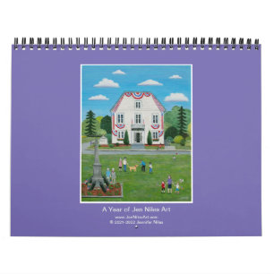 Jen Niles Art 12 meses calendário de paredes