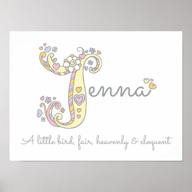 Jenna nome e significado arte de poster inicial do (Frente)