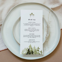 JENNA Rustic Watercolor Pine Tree Menu