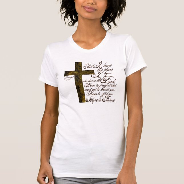 Jeremiah 29:12 Eu conheço os planos camiseta femin (Frente)