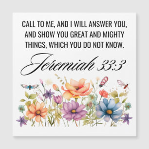 Jeremiah, 33:3, ligue para mim Escritura de Flores