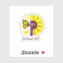 Jeremias 29:11 Adesivo Cruz de Girassol – Cristão
