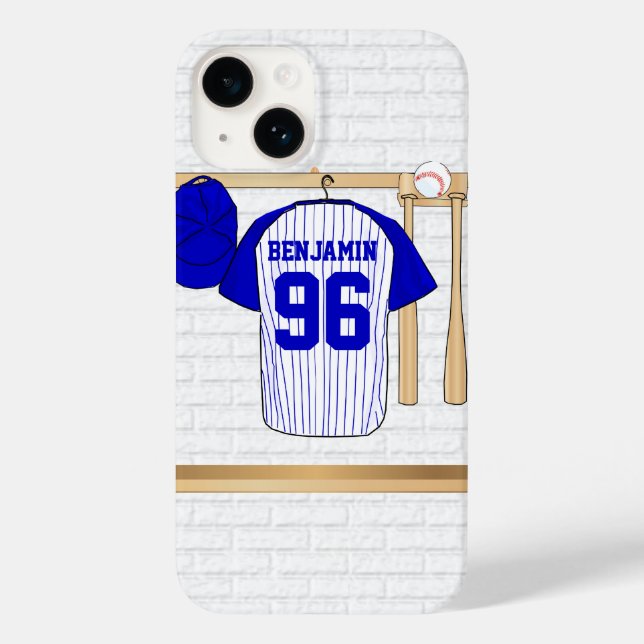 Jersey Azul e Branco Personalizados (Verso)