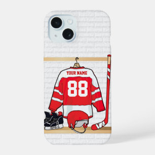 Jersey de Hóquei em Gelo Personalizado, Vermelho e