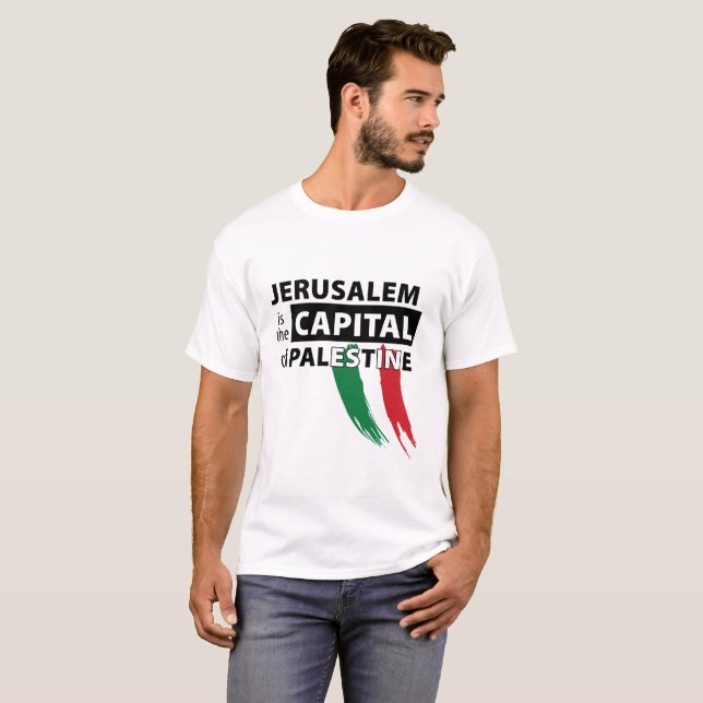 Jerusalem é a capital do t-shirt de Palestina (Frente Completa)