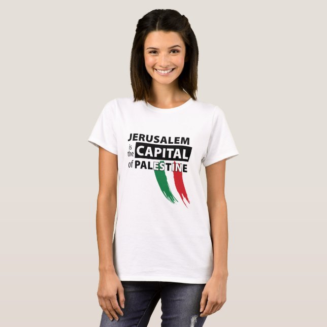 Jerusalem é a capital do t-shirt de Palestina (Frente Completa)