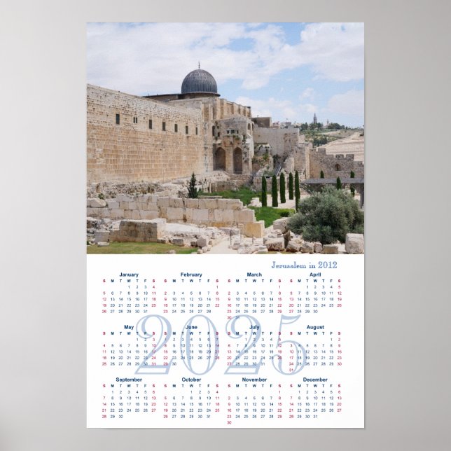 Jerusalém, Israel. Calendário 2025 Poster (Frente)