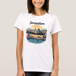 Jerusalém Skyline Santa Cidade Gráfica T-Shirt