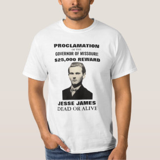 Jesse James US$ 25.000 T-shirt de Poster masculino
