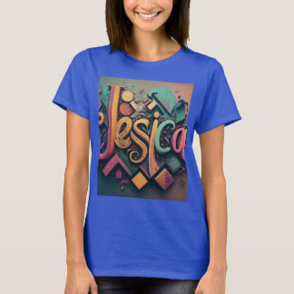 Jessica: Abstrato geométrica 3D - Camisa