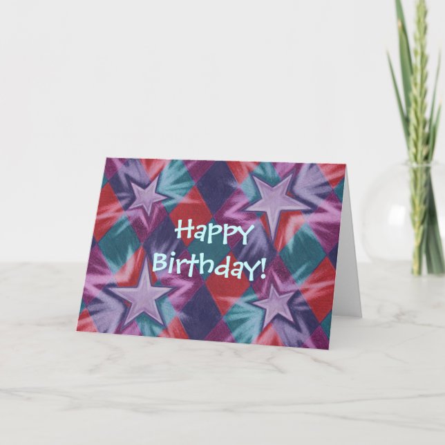 Jester Negro 'Feliz Aniversário!' cartão de saudaç (Frente)