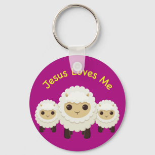Jesus ama-me chaveiro transversal dos carneiros do