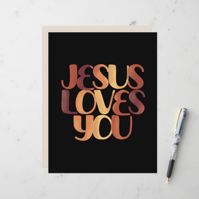 Jesus Ama o Design de Tipografia Cristã  (Frente/Verso In Situ)
