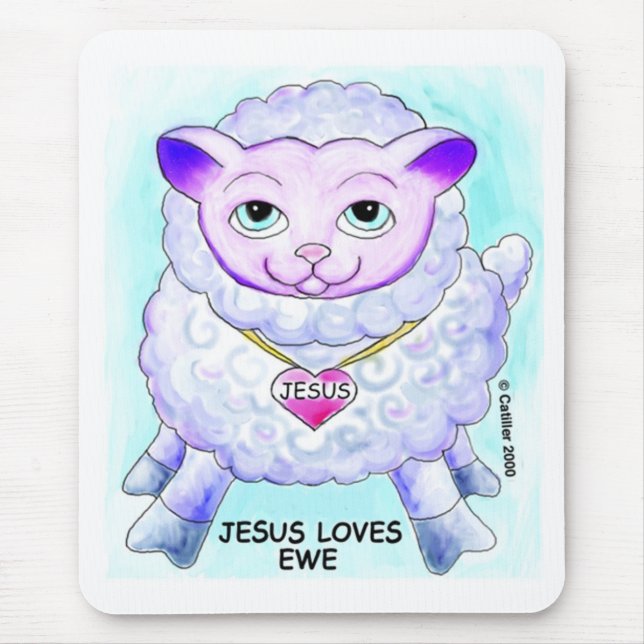 Jesus ama seu nome personalizado Mouse Pad (Frente)