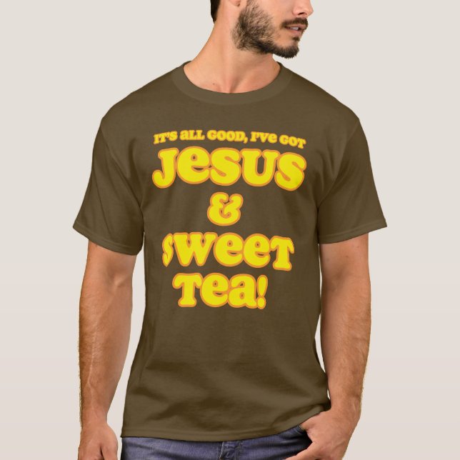 Jesus & amarelo doce da camisa do chá (Frente)