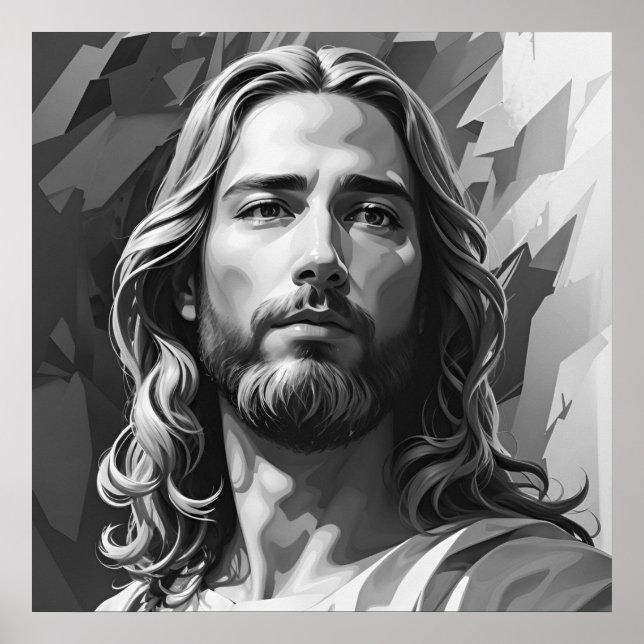 Jesus Black and White Poster (Frente)