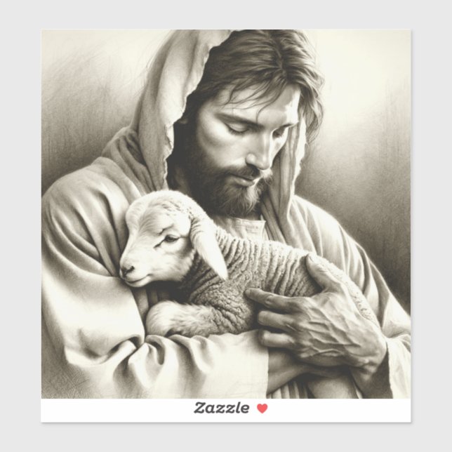 JESUS Bom Pastor adesivo grande (Folha)