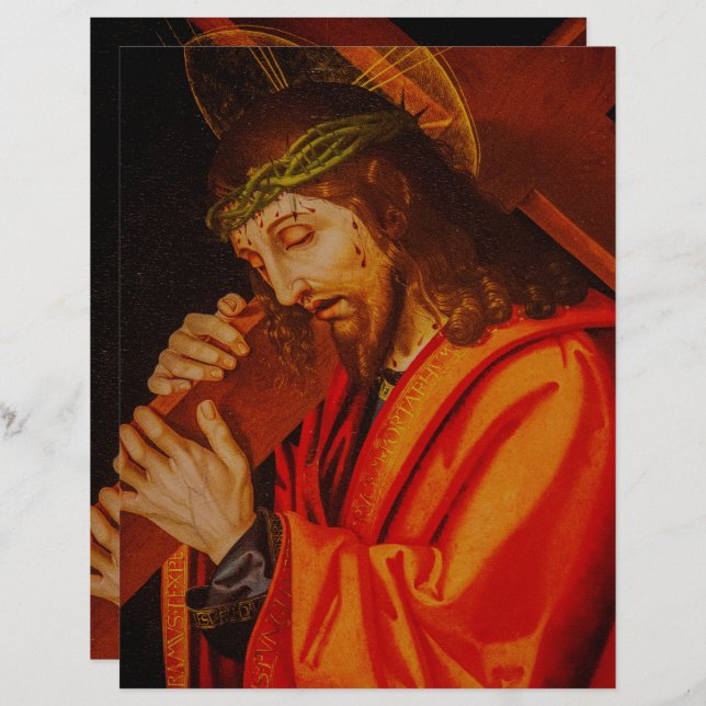 Jesus carrying the cross papers print (Frente/Verso)