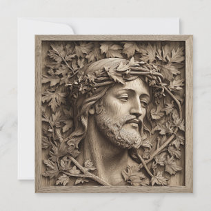 Jesus Carving Greeting Card