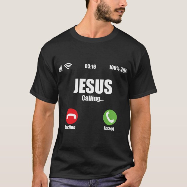 Jesus Chama Camisa Christian Cross Modern Beli (Frente)