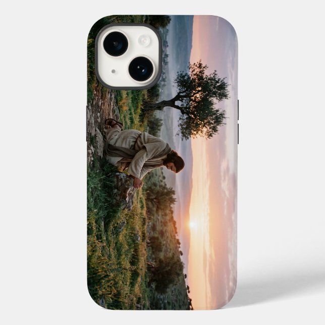 Jesus Christ Praying Christian iPhone Case (Verso)