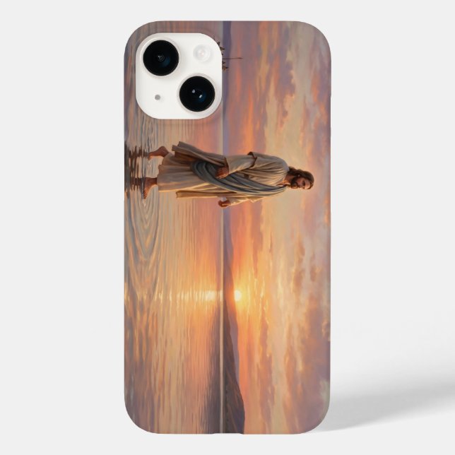 Jesus Christ Walking on Water iPhone Case (Verso)