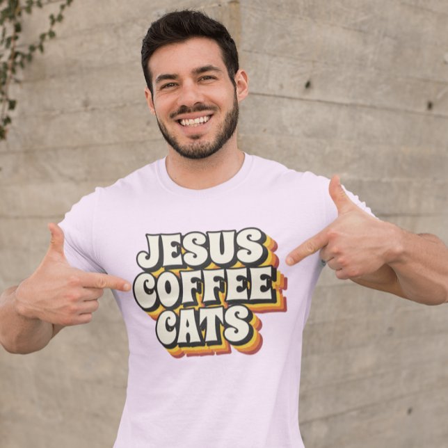 JESUS COFFEE CATS CRISTÃOS T-SHIRTS (Criador carregado)