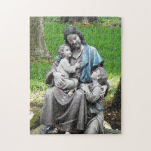 JESUS COM o quebra-cabeça das CRIANÇAS