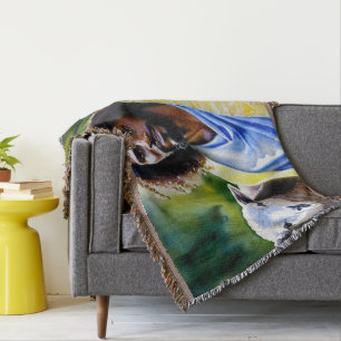 Jesus com os borregos jogam o cobertor