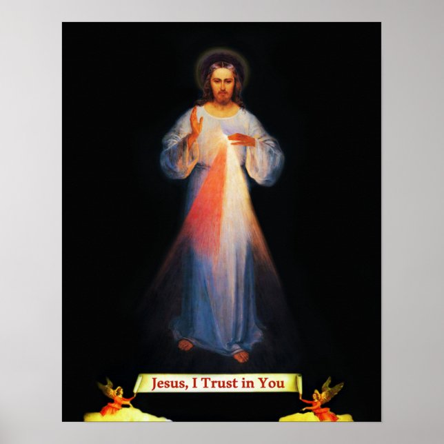 Jesus Compaixão Divino Faustina 02 Poster (Frente)