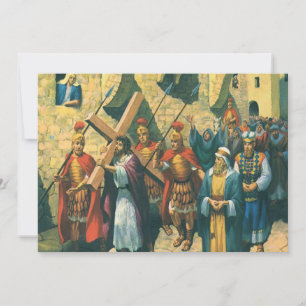 Jesus Cristo Carregando a cruz até seu Crucifixo